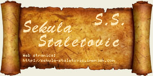 Sekula Staletović vizit kartica